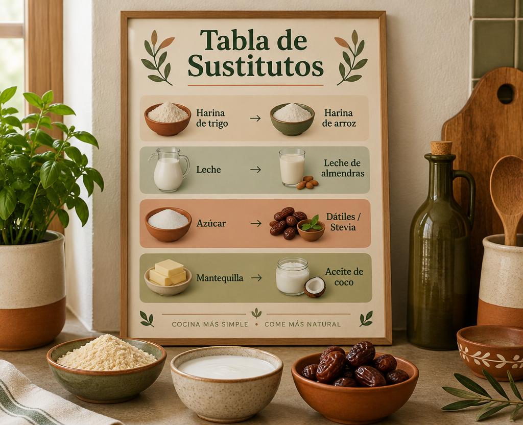 Tabla de Sustitutos para tus Recetas de Siempre